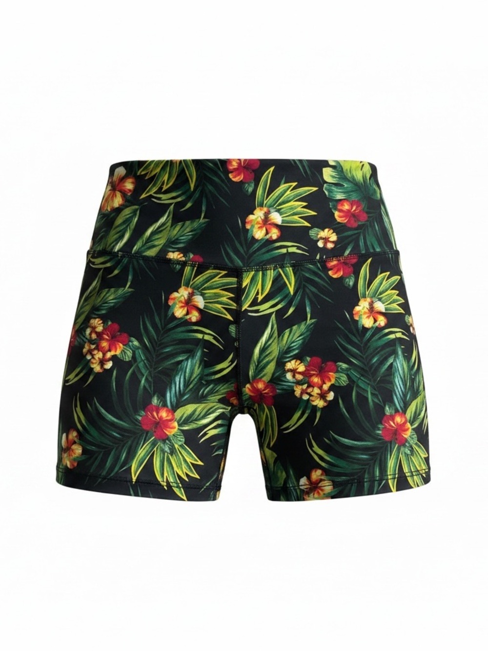Ideology Black Tropical Floral High-Rise Bike Shorts